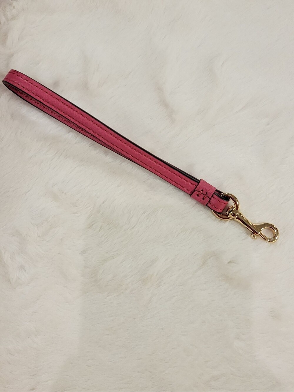 Coach Pink Leather Wristlet Strap with Gold Trigger